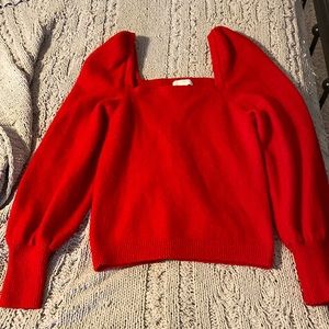 Red Sweater with Cute Shoulders